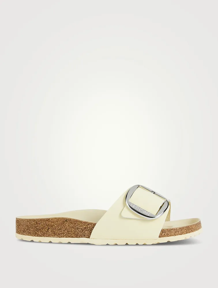 Madrid Big Buckle Leather Slide Sandals