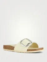 Madrid Big Buckle Leather Slide Sandals