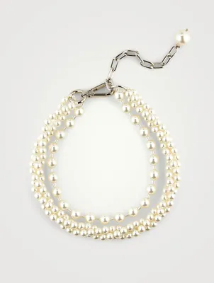Triple Twisted Faux Pearl Necklace