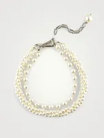 Triple Twisted Faux Pearl Necklace