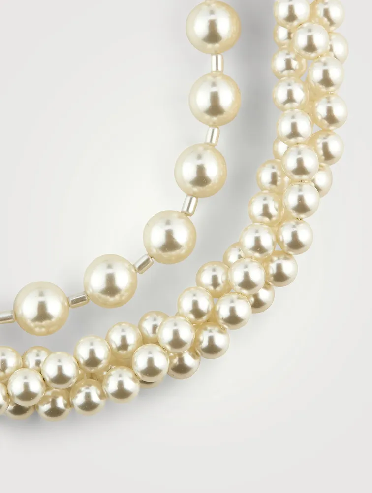 Triple Twisted Faux Pearl Necklace