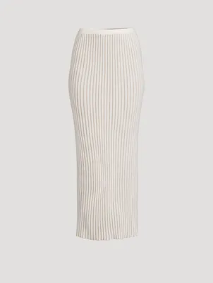 Cashmere Pleated Tube Skirt