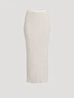 Cashmere Pleated Tube Skirt