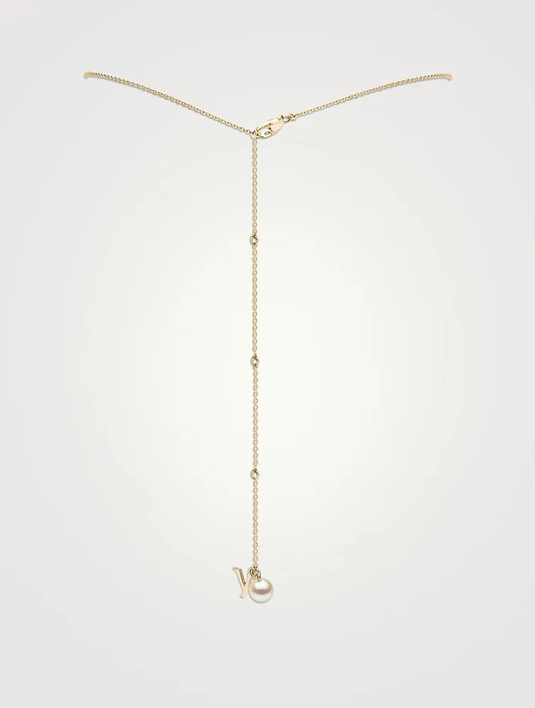 18K Gold Pearl And Diamond Necklace