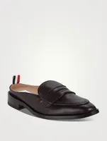 Leather Varsity Penny Loafer Mule