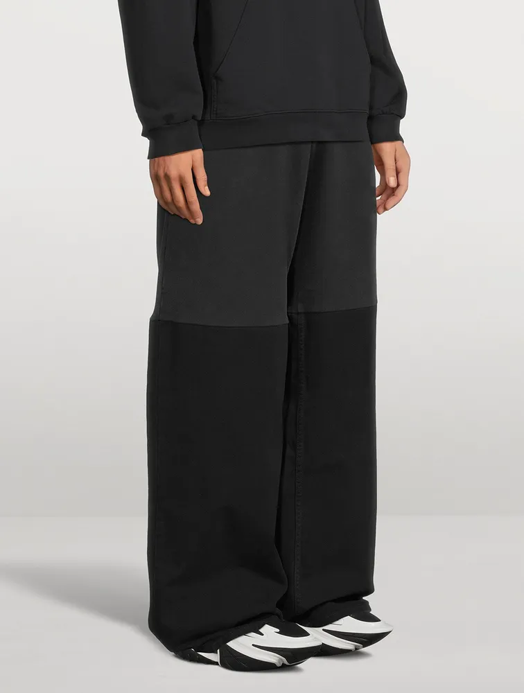 Patched Wide-Leg Sweatpants