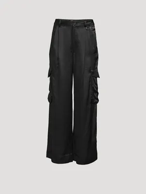 Anathilde Satin Cargo Pants