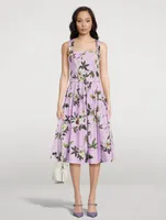 Belted Midi Dress Passionflower Print