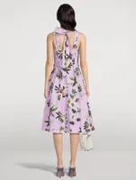 Belted Midi Dress Passionflower Print