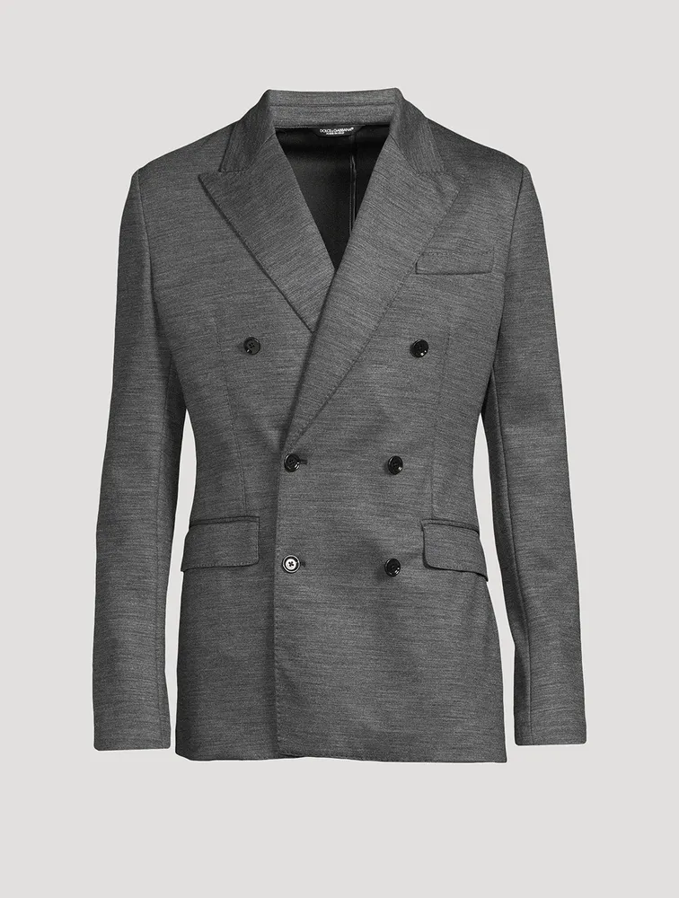 Wool-Blend Double-Breasted Jacket