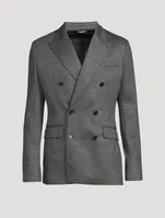Wool-Blend Double-Breasted Jacket