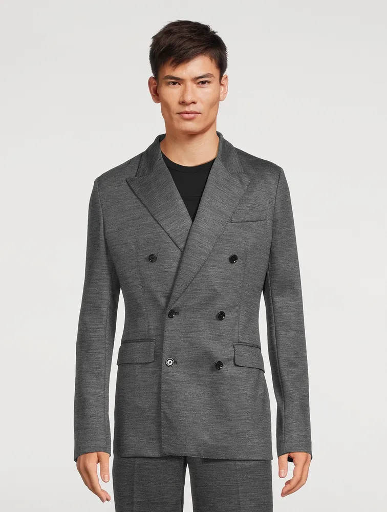 Wool-Blend Double-Breasted Jacket