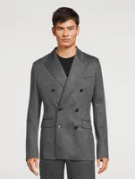 Wool-Blend Double-Breasted Jacket