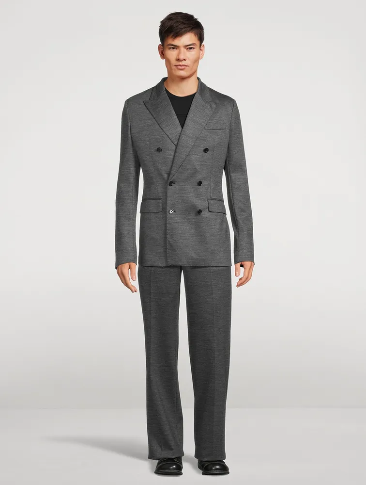 Wool-Blend Double-Breasted Jacket