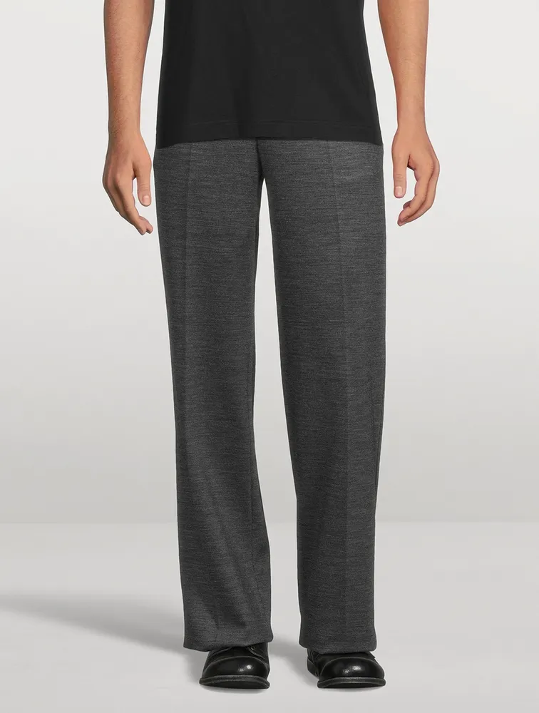 Wool-Blend Wide-Leg Pants