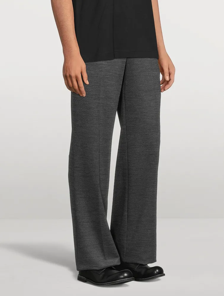 Wool-Blend Wide-Leg Pants