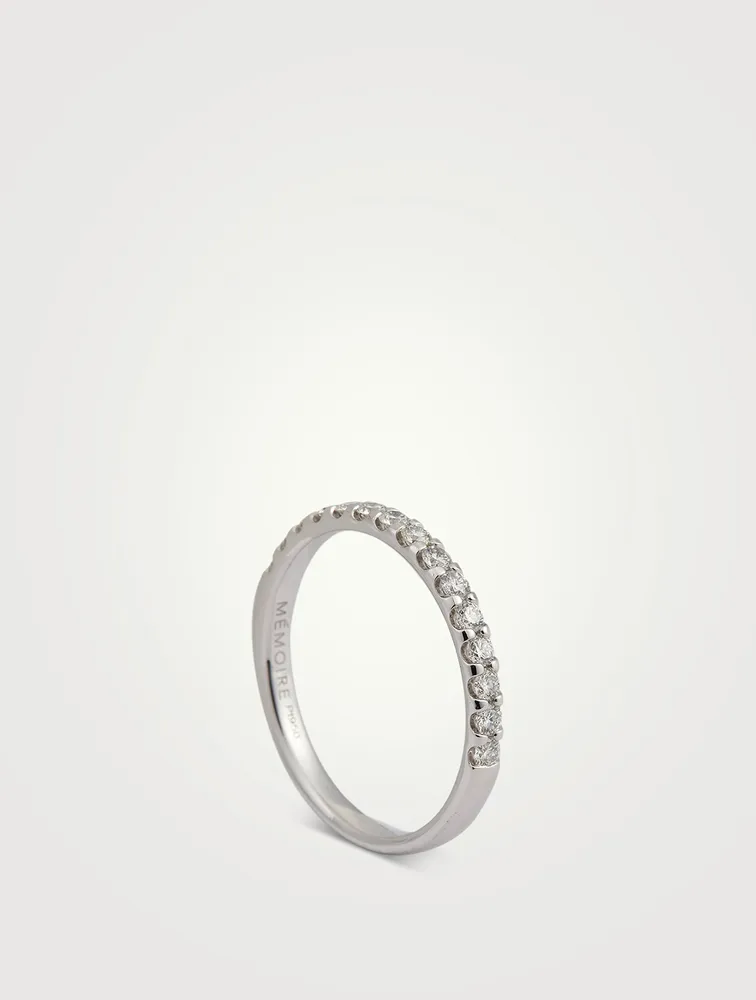 Odessa Platinum Half Round Diamond Ring