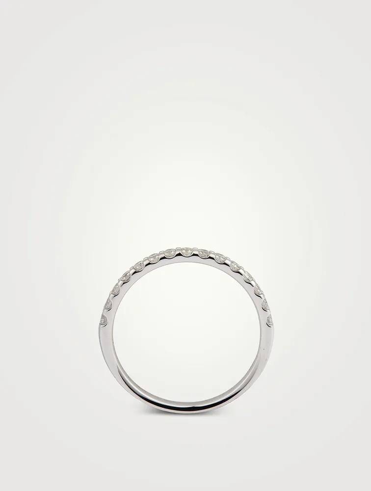 Odessa Platinum Half Round Diamond Ring