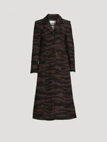 Animal-Stripe Jacquard Coat