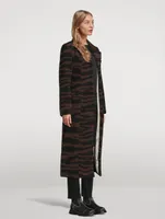 Animal-Stripe Jacquard Coat