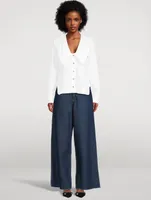 Wide-Leg Drawstring Jeans