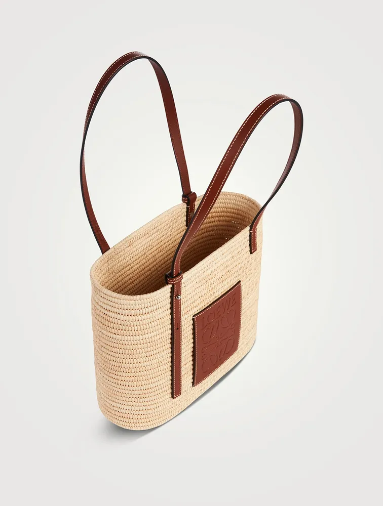 LOEWE Small Square Basket Bag Natural Pecan