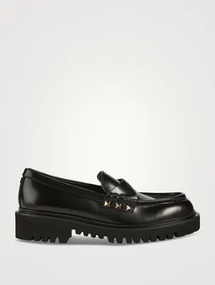 Rockstud Leather Loafers