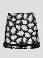 Dahlia Beaded Mini Skirt Floral Print