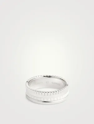 S Quatre Double White Edition 18K Gold Ring With Hyceram
