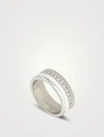 Quatre Double White Edition Gold Ring With Hyceram And Diamonds