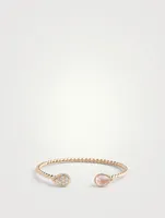 S Motif Serpent Bohème 18K Rose Gold Bracelet With Pink Quartz And Diamonds