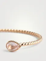 S Motif Serpent Bohème 18K Rose Gold Bracelet With Pink Quartz And Diamonds