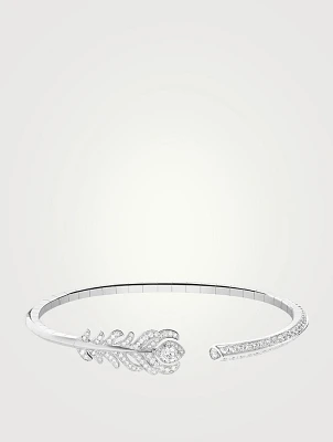 Plume De Paon 18K White Gold Bracelet With Diamonds