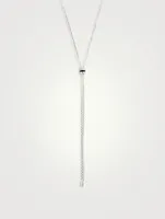 Mini Quatre Black Edition 18K White Gold Tie Necklace With Black PVD And Diamonds