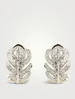 XS Plume De Paon White Gold Clip-On Earrings With Diamonds