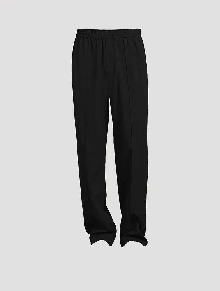 Cotton And Linen Straight-Leg Pants