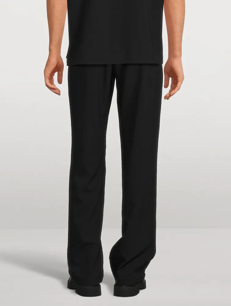 Cotton And Linen Straight-Leg Pants