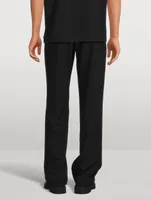 Cotton And Linen Straight-Leg Pants