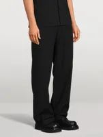 Cotton And Linen Straight-Leg Pants