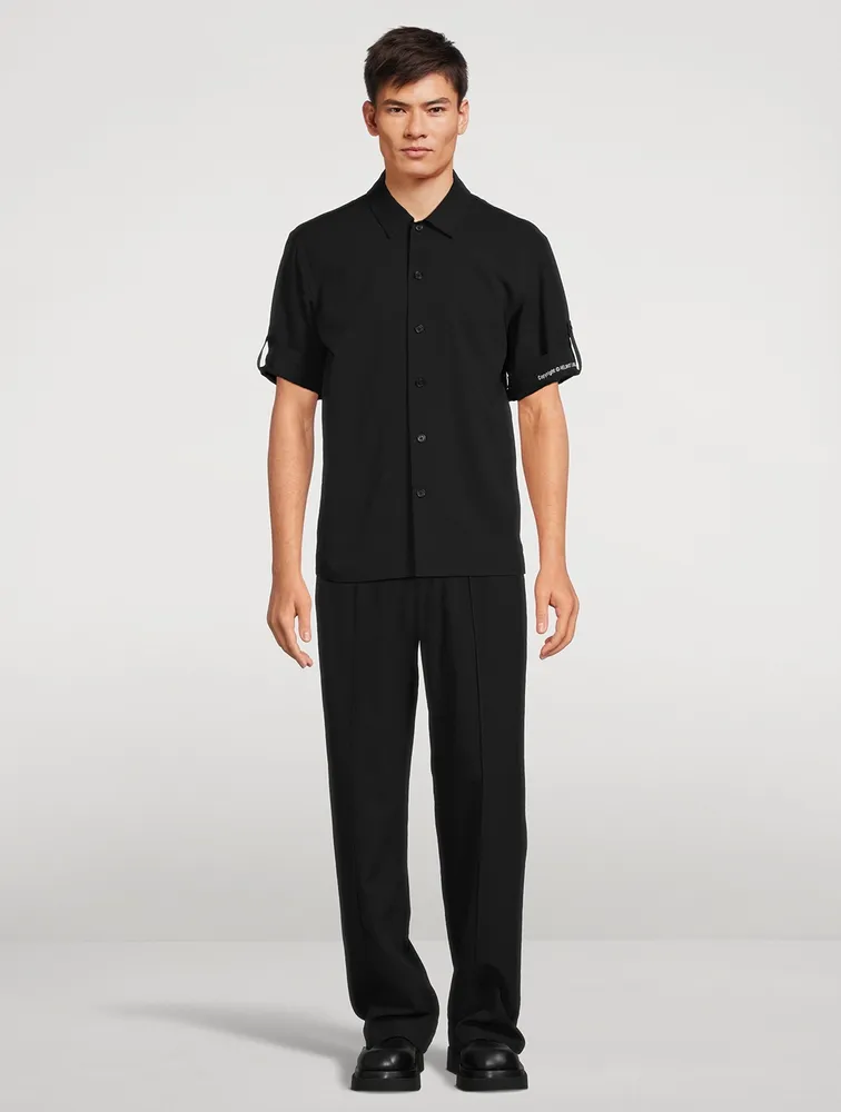 Cotton And Linen Straight-Leg Pants