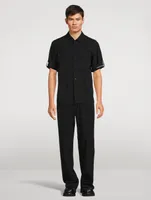 Cotton And Linen Straight-Leg Pants