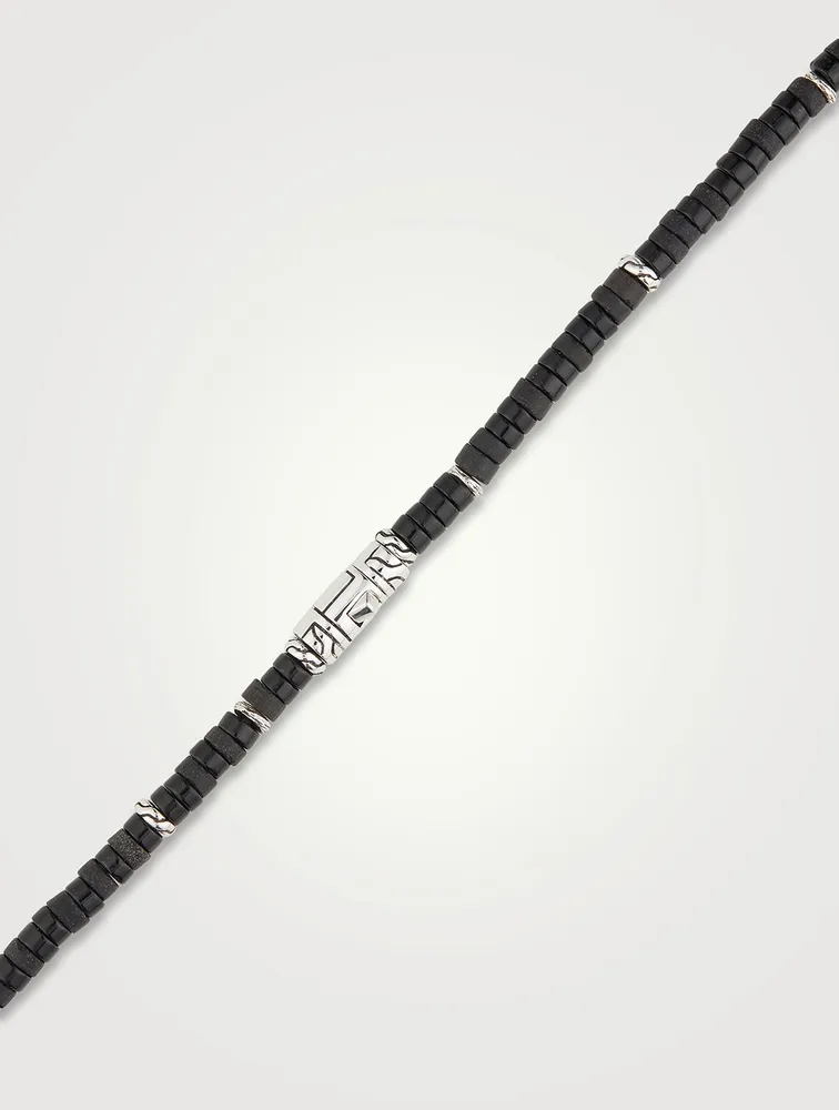 Heishi Beaded Necklace With Black Onyx