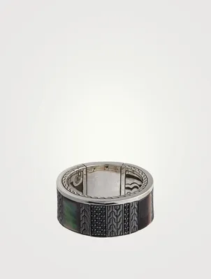 Carved Chain Inlay Band Ring