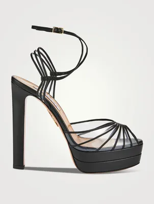 Call Me Leather And PVC Platform Sandals
