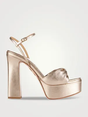 Twist Metallic Leather Platform Sandals