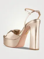 Twist Metallic Leather Platform Sandals