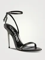 Metallic Leather Sandals With Padlock
