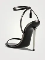 Metallic Leather Sandals With Padlock