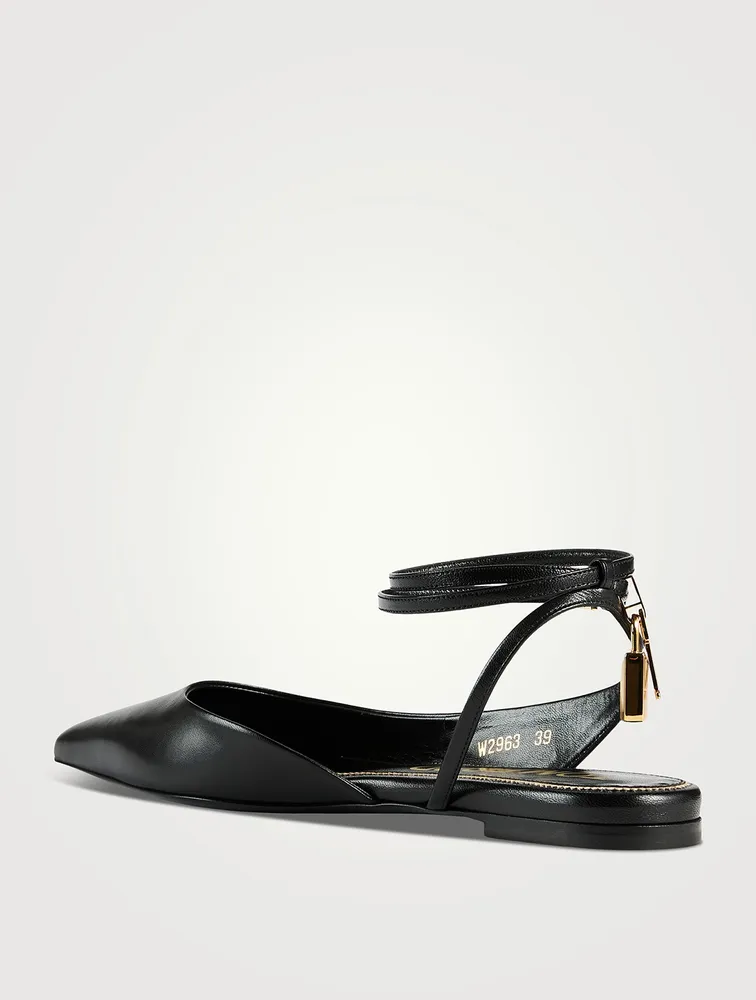 Leather Ballet Flats With Padlock