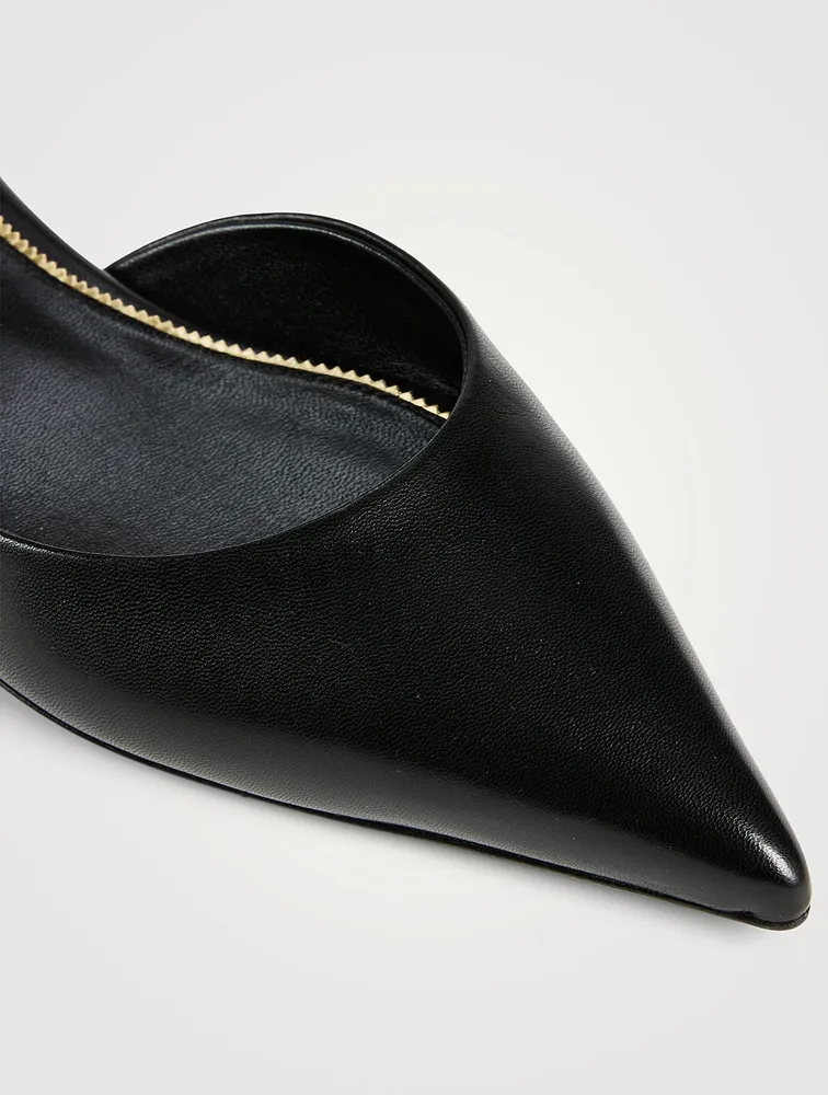 Leather Ballet Flats With Padlock